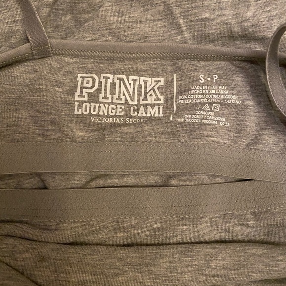 NWT PINK VICTORIA’S SECRET LOUNGE CAMI GRAY LOUNGEWEAR LAYERING TOP TANK - Picture 6 of 9